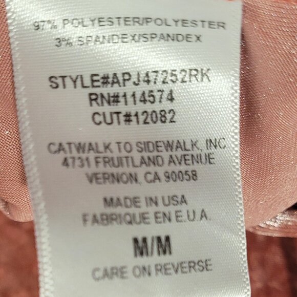 Ro&De Velvet Crewneck Top Gathered Cuff Salmon Pink Sz M Medium - Picture 6 of 8